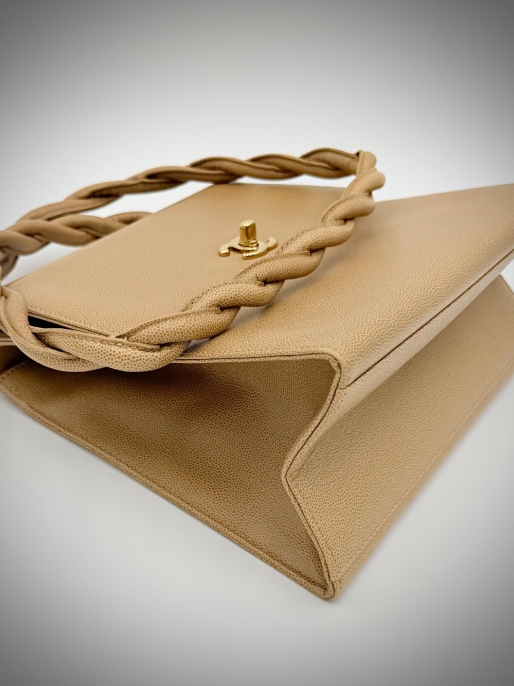 Chanel Vintage Matelassé Caviar Crossbody — Beige - Picture 6 of 16